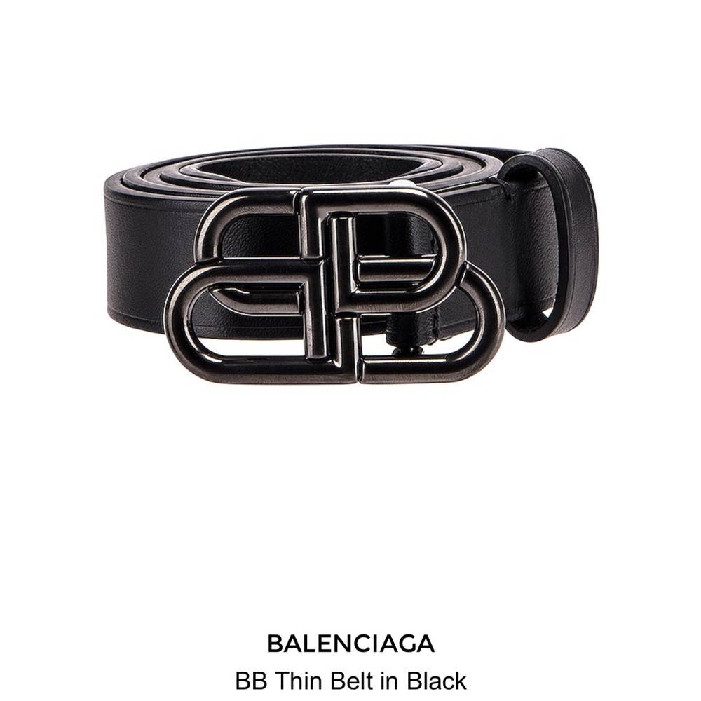 Balenciaga Black Leather Belt